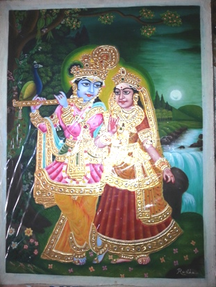 Rasha krishna tanjore painting
